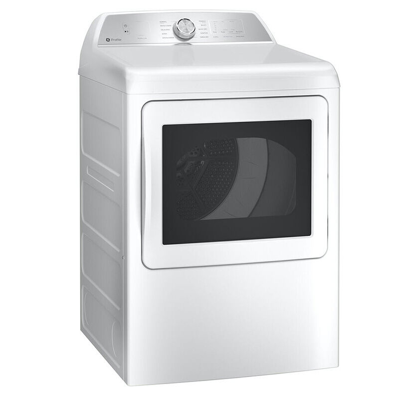 GE Profile 27 in. 7.4 cu. ft. Smart Gas Dryer with Aluminized Alloy Drum,  Sanitize Cycle & Sensor Dry - White