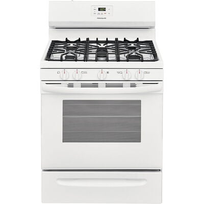 Frigidaire 30 in. 5.0 cu. ft. Oven Freestanding Gas Range with 5 Sealed Burners - White | FCRG3052AW