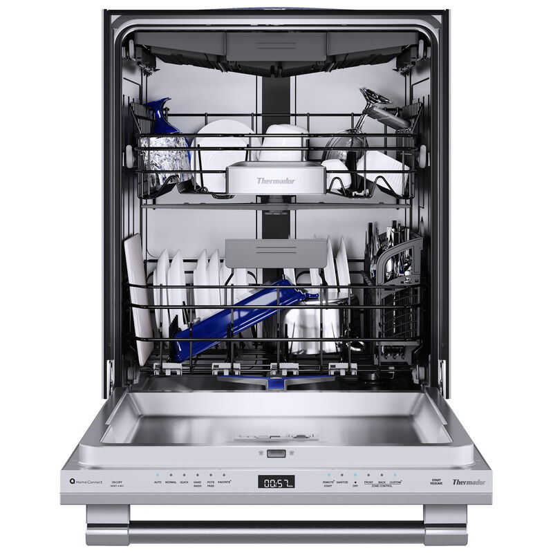 Thermador Sapphire Series 24 in. Top Control Smart Dishwasher with 44 dBA Sound Level, 3rd-Rack & StarDry - Stainless Steel, , hires