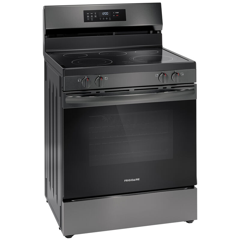 Frigidaire 30 in. 5.3 cu. ft. Air Fry Convection Oven Freestanding Electric Range with 5 Smoothtop Burners - Black Stainless, , hires