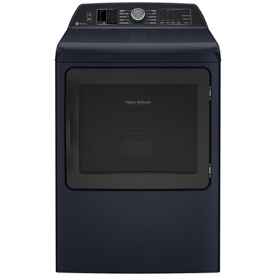 GE Profile 27 in. 7.3 cu. ft. Smart Gas Dryer with Fabric Refresh, Sensor Dry, Sanitize & Steam Cycle - Sapphire Blue | PTD90GBPTRS