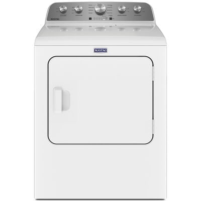 Maytag 29 in. 7.0 cu. ft. Front Loading Gas Dryer with 9 Dryer Programs, 3 Dry Options & Wrinkle Care - White | MGD5030MW