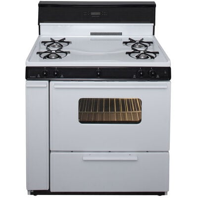 Premier 36 in. 3.9 cu. ft. Oven Freestanding Gas Range with 4 Open Burners - White | SLK240W