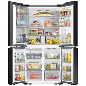 Samsung Bespoke 36 in. 22.5 cu. ft. Smart Counter Depth 4-Door Flex French Door Refrigerator with Beverage Center & Internal Water Dispenser - White Glass, White Glass, hires