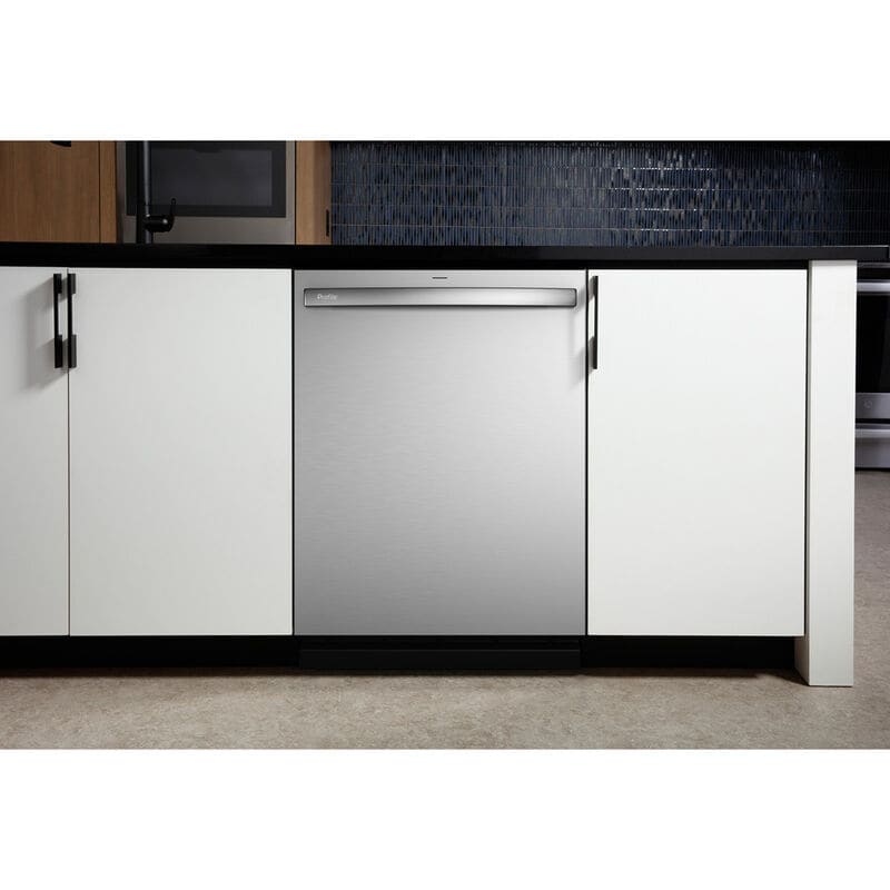 GE Profile 24 in. Top Control Smart Dishwasher with 42 dBA Sound Level, Microban Antimicrobial Technology & Deep Clean Washing 3rd Rack - Fingerprint Resistant Stainless, , hires