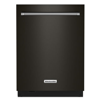 KitchenAid 24 in. Built-In Dishwasher with Top Control, 44 dBA Sound Level, 16 Place Settings, 5 Wash Cycles & Sanitize Cycle - Black Stainless Steel with PrintShield Finish | KDTM804KBS