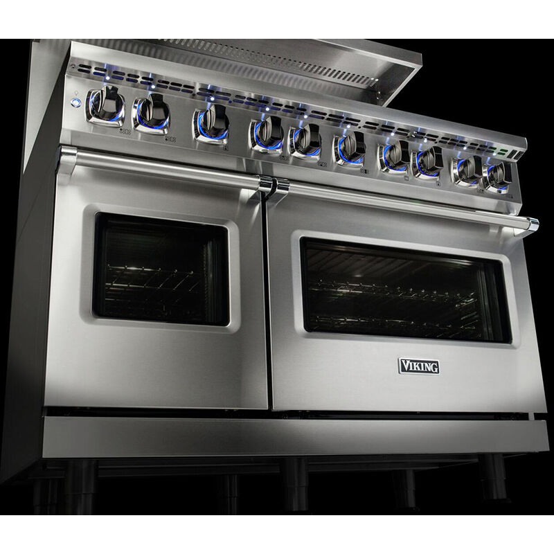 Viking Professional 7 Series 36-Inch 4 Burner Propane Gas Dual Fuel Range  With Griddle - Stainless Steel - VDR7364GSSLP : BBQGuys
