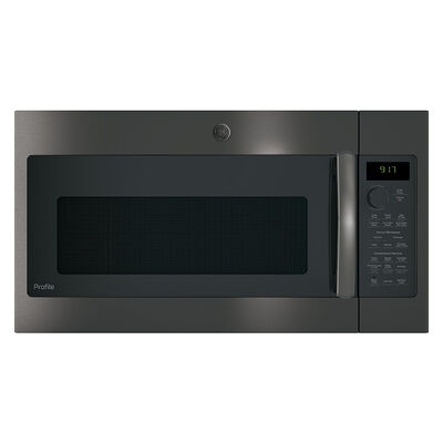 GE Profile 30" 1.7 Cu. Ft. Over-the-Range Microwave with 10 Power Levels, 300 CFM & Sensor Cooking Controls - Black Stainless | PVM9179BLTS