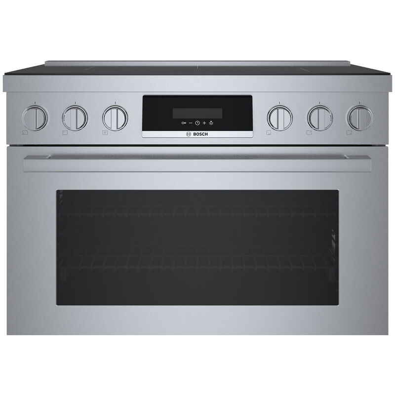 wijs Top heel Bosch 800 Series 36 in. 3.7 cu. ft. Convection Oven Freestanding Electric  Range with 5 Induction Burners - Stainless Steel | P.C. Richard & Son