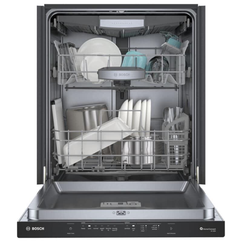 Bosch 500 Series 24 in. Smart Built-In Dishwasher with Top Control, 44 dBA  Sound Level, 16 Place Settings, 8 Wash Cycles & Sanitize Cycle - Black