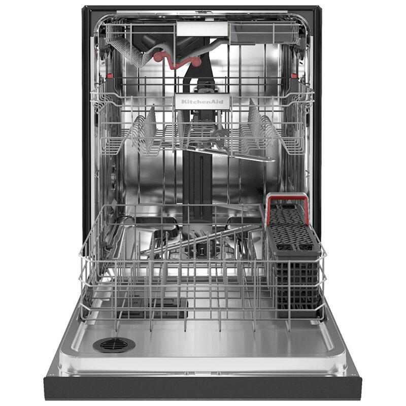 KitchenAid 24 in. Built-In Dishwasher with Front Control, 44 dBA Sound  Level, 16 Place Settings, 5 Wash Cycles & Sanitize Cycle - Black Stainless  