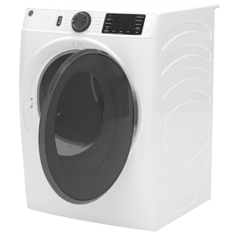 GE 28 in. 7.8 cu. ft. Smart Stackable Electric Dryer with Sensor Dry,  Sanitize & Steam Cycle - White