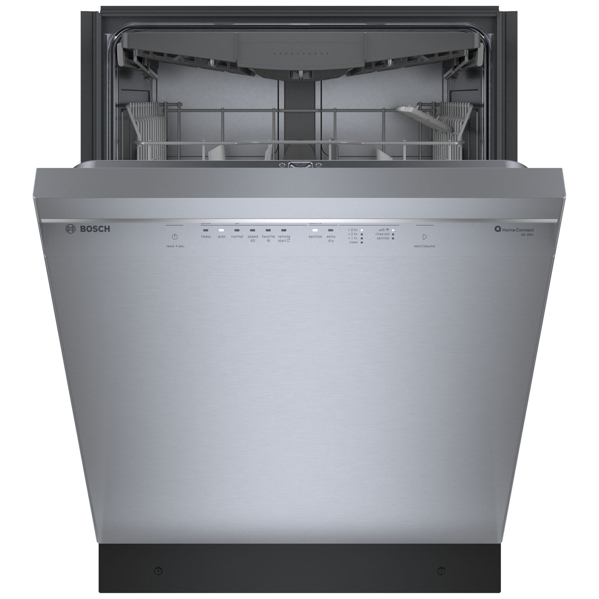 Bosch 300 Series 24 in. Smart Built-In Dishwasher with Front Control, 46  dBA Sound Level, 16 Place Settings, 5 Wash Cycles & Sanitize Cycle - 