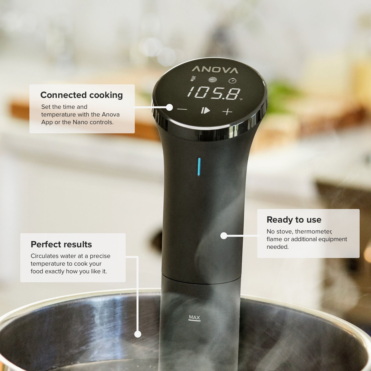 Anova Precision Cooker Nano Sous Vide with 8L/Min Flow Rate 
