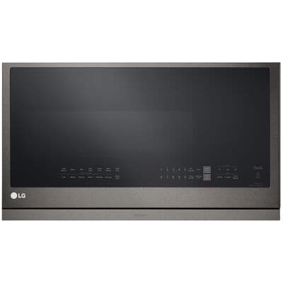 LG 30 in. 2.1 cu. ft. Over-the-Range Microwave with 10 Power Levels, 400 CFM & Sensor Cooking Controls - Print Proof Black Stainless Steel | MVEL2137D