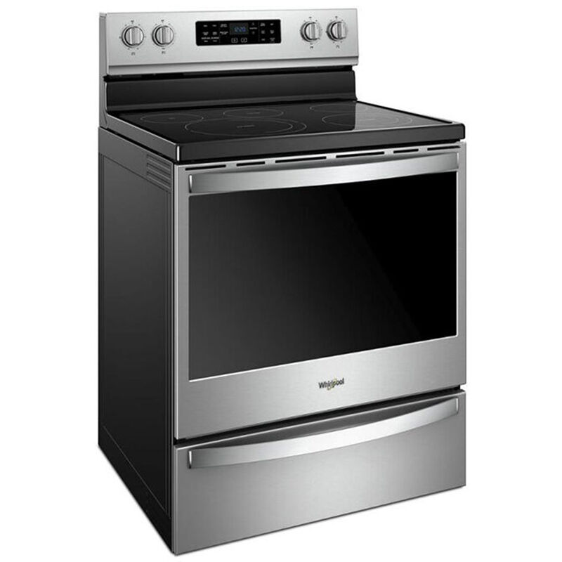 Whirlpool 30 in. 6.4 cu. ft. Convection Oven Freestanding Electric Range with 5 Smoothtop Burners - Stainless Steel, , hires