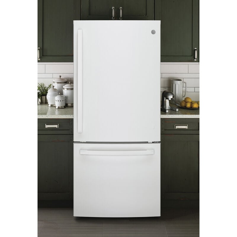 ge white bottom freezer refrigerator