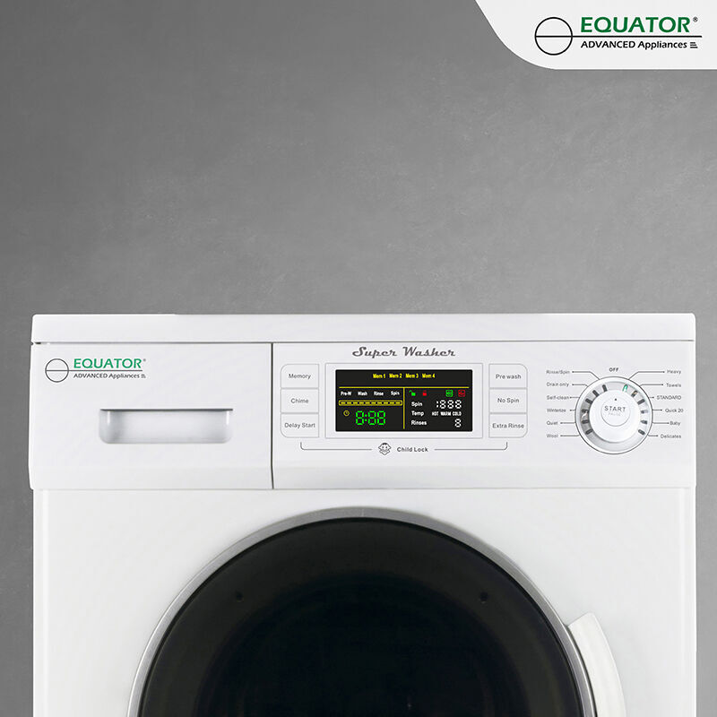 Equator 24 in. 1.6 cu. ft. Electric Front Load Stackable Laundry Center with Sensor Dry - White, , hires