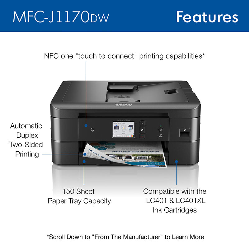 Brother MFC-J1012DW Wireless Colour Inkjet All-in-One Printer with