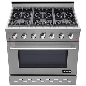 NXR 36 in. 5.5 cu. ft. Convection Oven Freestanding Gas Range with 6 Sealed Burners - Stainless Steel, , hires