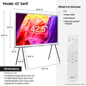 Samsung - 43" Class The Serif (LS01D) Series QLED 4K UHD Smart Tizen TV, , hires
