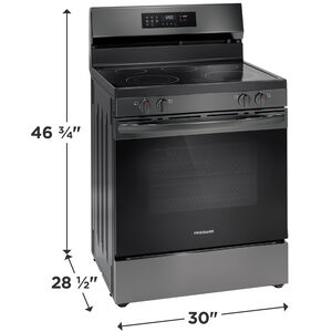 Frigidaire 30 in. 5.3 cu. ft. Air Fry Convection Oven Freestanding Electric Range with 5 Smoothtop Burners - Black Stainless, , hires