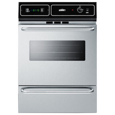 Summit 24 in. 2.9 cu. ft. Gas Wall Oven - Stainless Steel/Black | TTM7212BKW