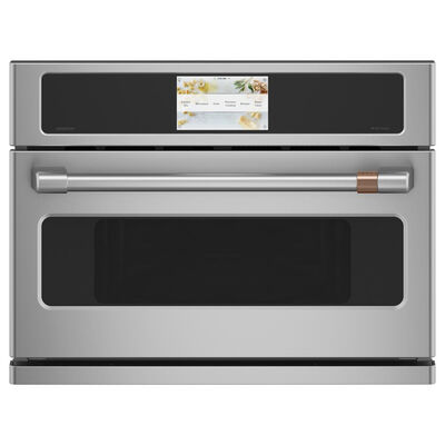 Cafe 27" 1.7 Cu. Ft. Electric Wall Oven with True European Convection & Steam Clean - Stainless Steel | CSB912P2NS1