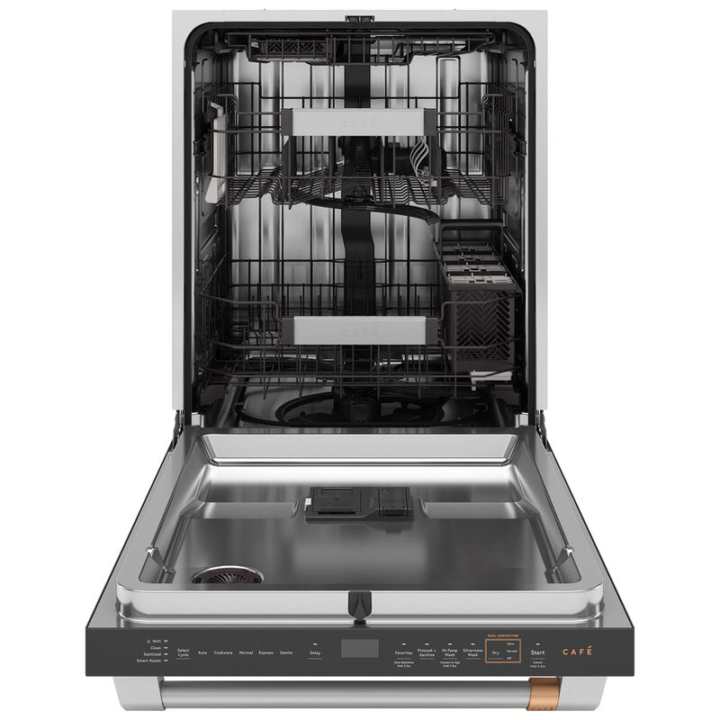 Cafe 24 in. Top Control Smart Dishwasher with 39 dBA Sound Level, 3rd-Rack & Dual Convection Ultra Dry - Matte Black, , hires