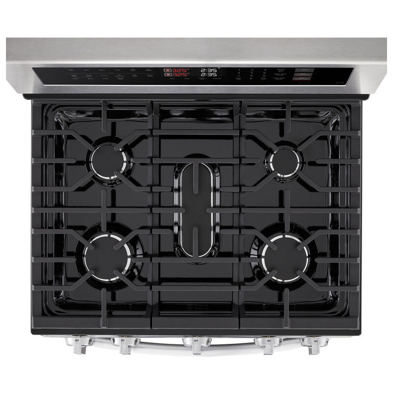 LG 30 in. 6.9 cu. ft. Smart Air Fry Convection Double Oven Freestanding Natural Gas Range with 5 Sealed Burners - Stainless Steel, , hires