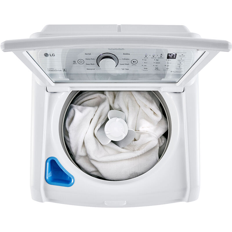 LG WT6105CW 27 Inch Top Load Washer with 4.1 cu. ft. Capacity, 8 Wash  Cycles, 800 RPM, Speed Wash, Rinse+Spin, 4-Way Agitator, and True Balance®  Anti-Vibration System
