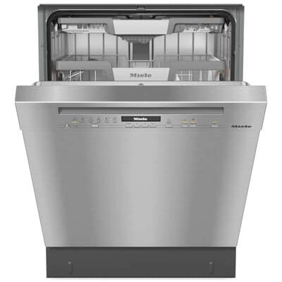 Miele 24 in. Front Control Smart Dishwasher with 42 dBA Sound Level, 3rd Rack & Pocket Handle - Clean Touch Steel | G7216SCU