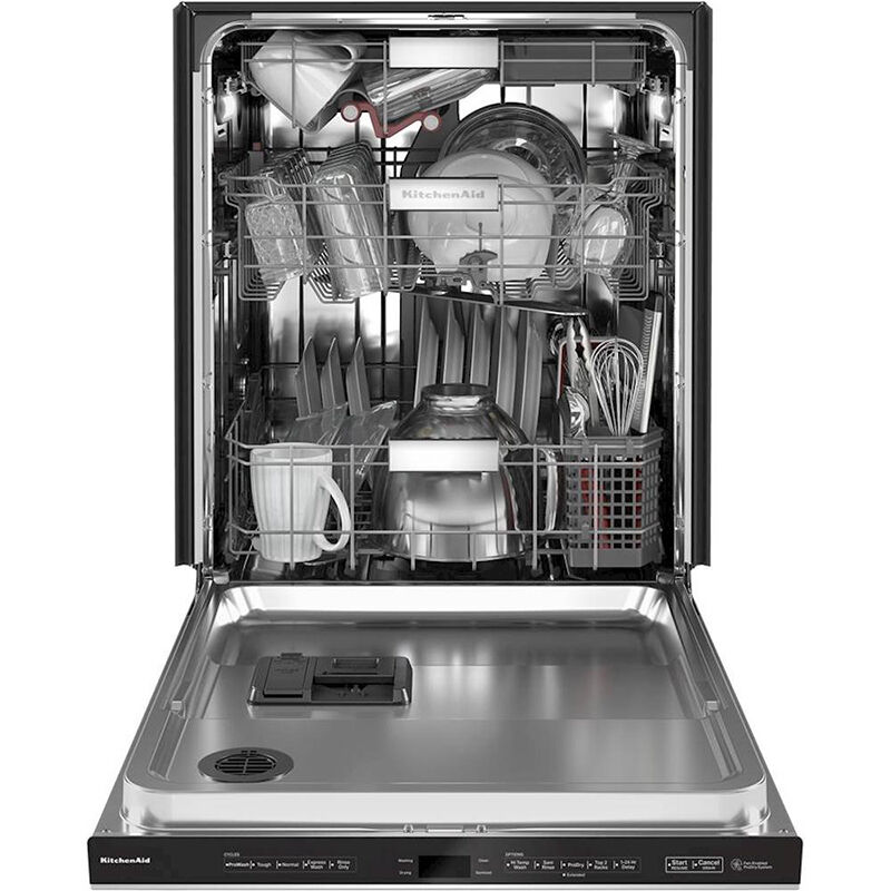 KitchenAid 24 in. Built-In Dishwasher with Top Control, 44 dBA Sound Level,  16 Place Settings, 5 Wash Cycles & Sanitize Cycle - Stainless Steel with 