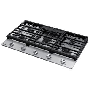 Samsung 36 in. 5-Burner Natural Gas Cooktop with Simmer Burner & Power Burner - Stainless Steel, Stainless Steel, hires