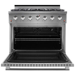 NXR 36 in. 5.5 cu. ft. Convection Oven Freestanding Gas Range with 6 Sealed Burners - Stainless Steel, , hires