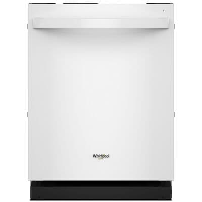 Whirlpool 24 in. Built-In Dishwasher with Top Control, 44 dBA Sound Level, 14 Place Settings, 5 Wash Cycles & Sanitize Cycle - White | WDT550SAPW