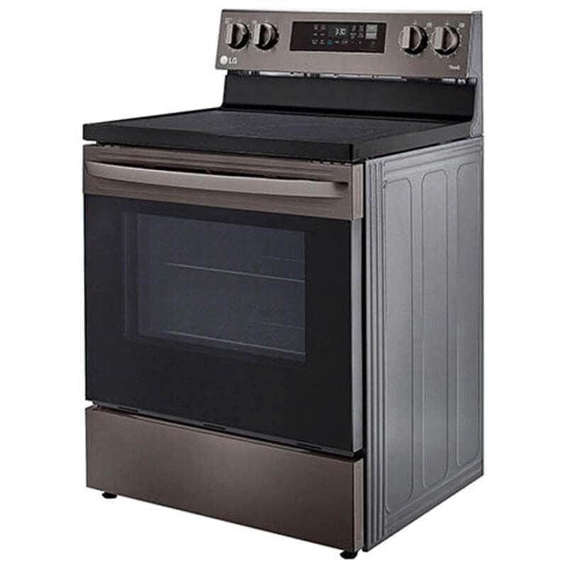 LG 30" Freestanding Electric Range with 5 Smoothtop Burners, 6.3 Cu. Ft. Single Oven with Air Fry & Storage Drawer - Black Stainless Steel, Black Stainless, hires