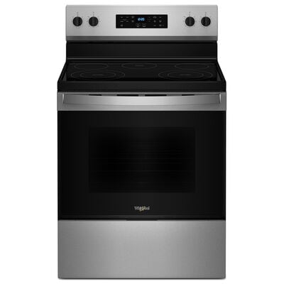 Whirlpool 30 in. 5.3 cu. ft. Freestanding Electric Range with 5 Radiant Burners - Stainless Steel | WFES3330RS