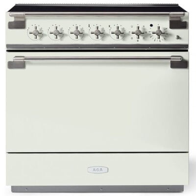 AGA Elise Series 36 in. 4.5 cu. ft. Convection Oven Freestanding Electric Range with 5 Induction Zones - White | AEL361INWHT