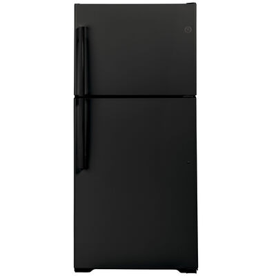 GE 30 in. 19.2 cu. ft. Top Freezer Refrigerator - Black | GTS19KGNRBB