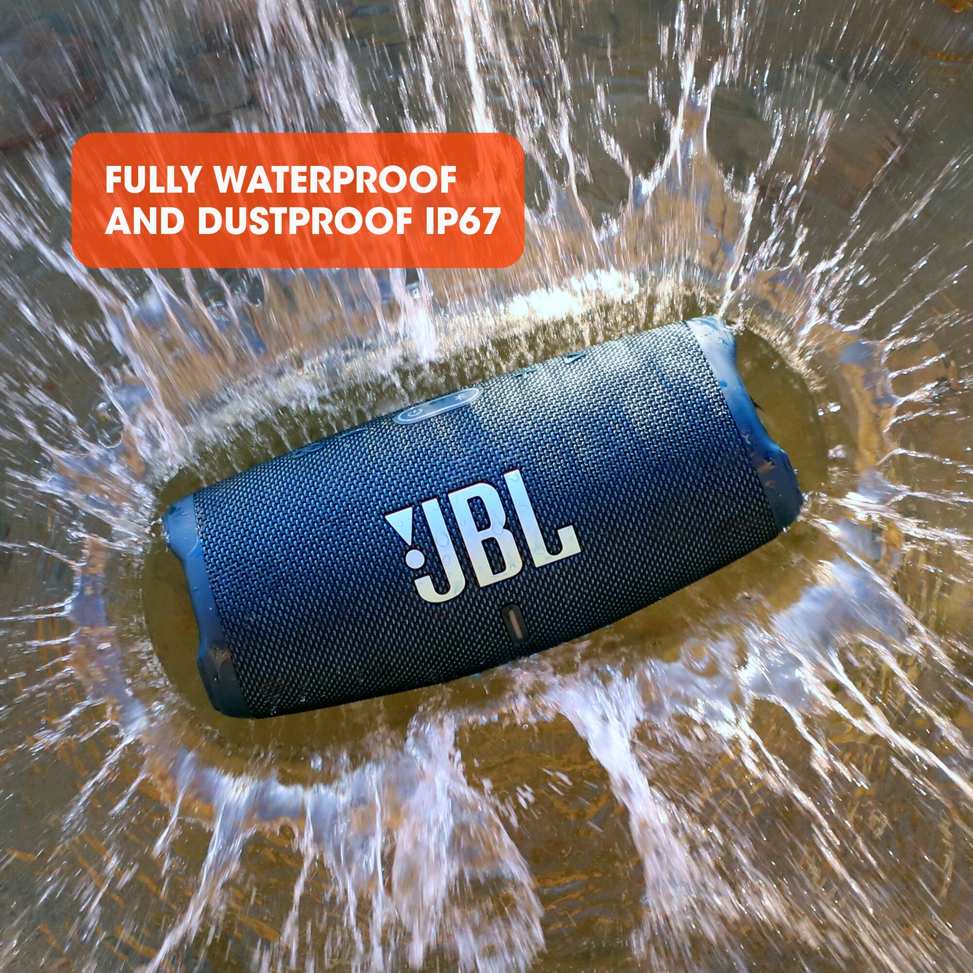 JBL Charge 5 Portable Bluetooth Waterproof Speaker - Blue