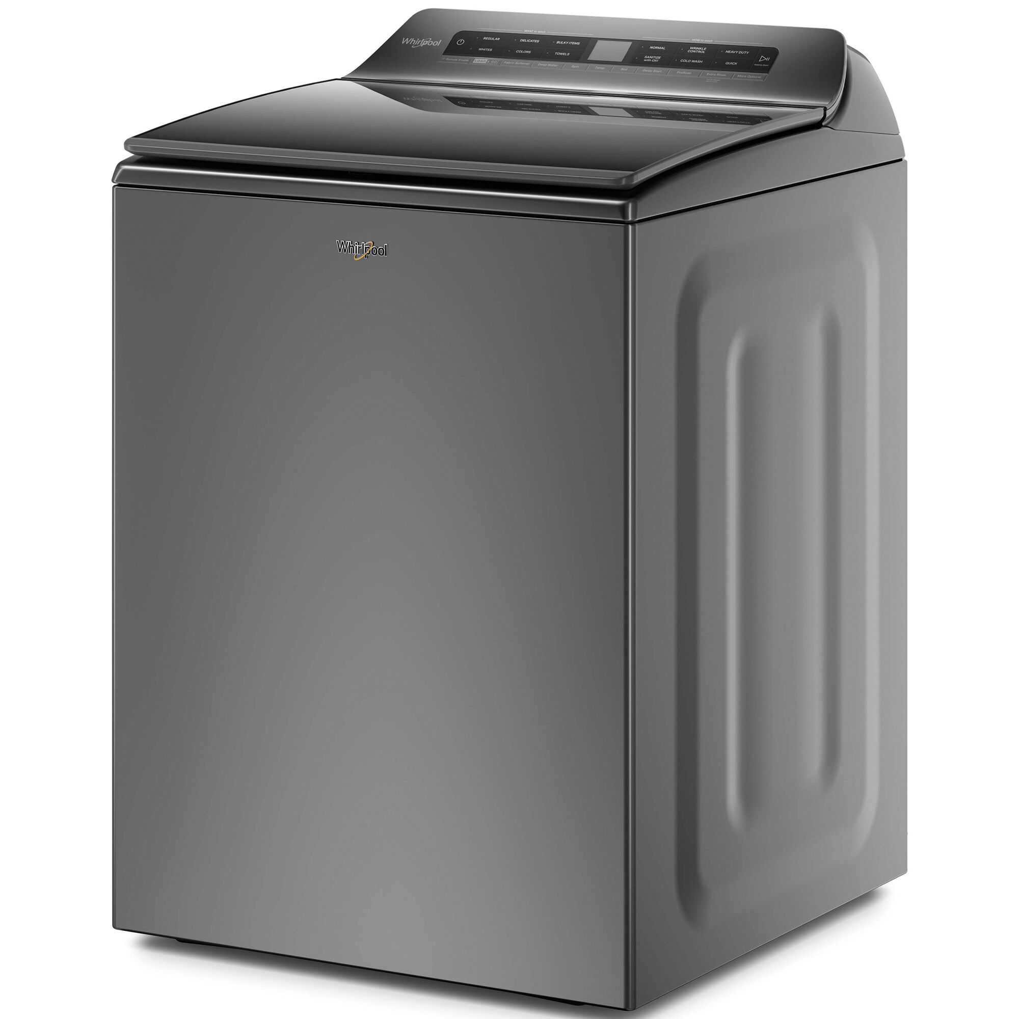 Whirlpool 27 in. 4.8 cu. ft. Smart Top Load Washer with Load & Go Dispenser  & Sanitize with Oxi - Chrome Shadow