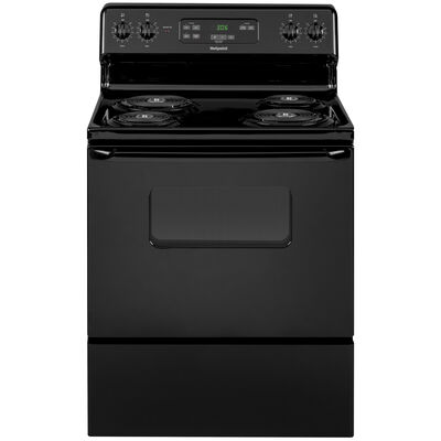 GE Hotpoint 30 in. 5.0 cu. ft. Oven Freestanding Electric Range with 4 Coil Burners - Black | RBS360DMBB