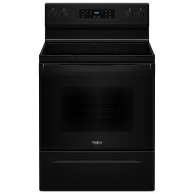 Whirlpool 30 in. 5.3 cu. ft. Freestanding Electric Range with 5 Radiant Burners - Black | WFES3330RB