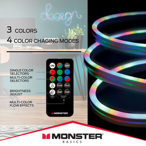 Monster Neon Flow Multi-Color LED Light Strip with USB Plug-in and