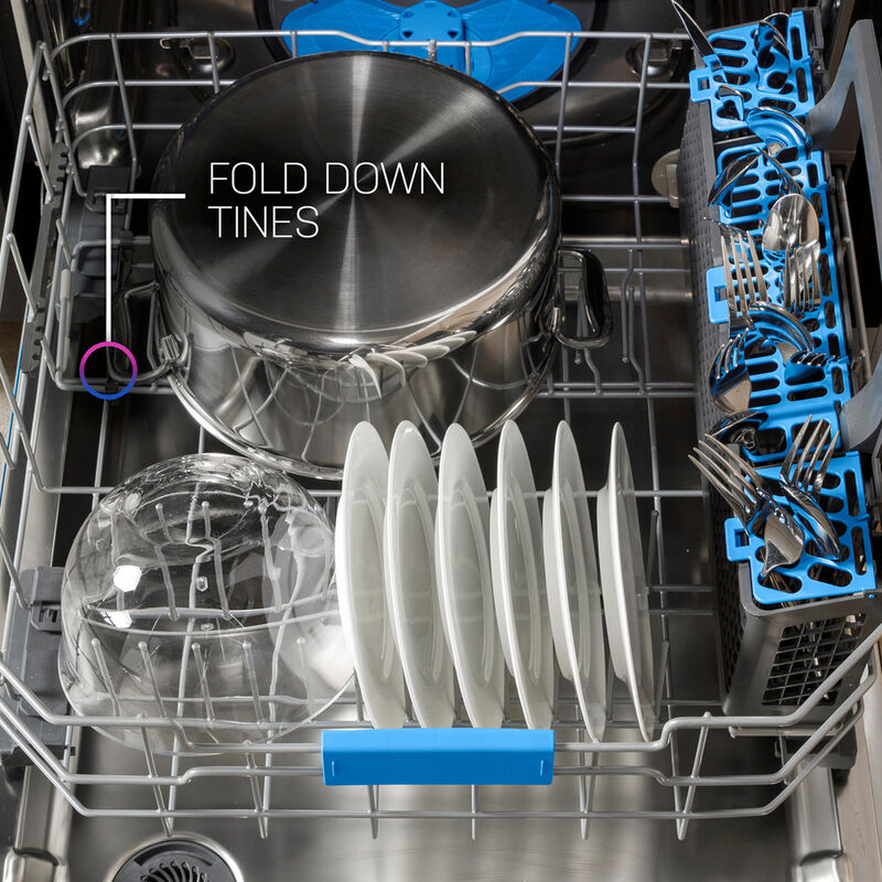 GE Profile 24 in. Top Control Smart Dishwasher with 39 dBA Sound Level, 3rd-Rack, Microban Antimicrobial Technology & Pocket Handle - Fingerprint Resistant Stainless, , hires