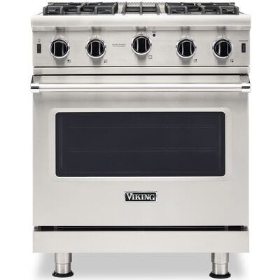 Viking 30 in. 4.0 cu. ft. Convection Oven Freestanding LP Gas Range with 4 Open Burners - Stainless Steel | VGIC53024SSL