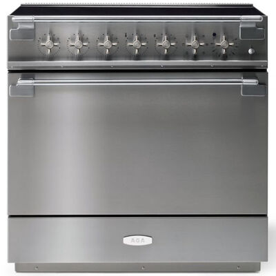 AGA Elise Series 36 in. 4.5 cu. ft. Convection Oven Freestanding Electric Range with 5 Induction Zones - Stainless Steel | AEL361INABSS