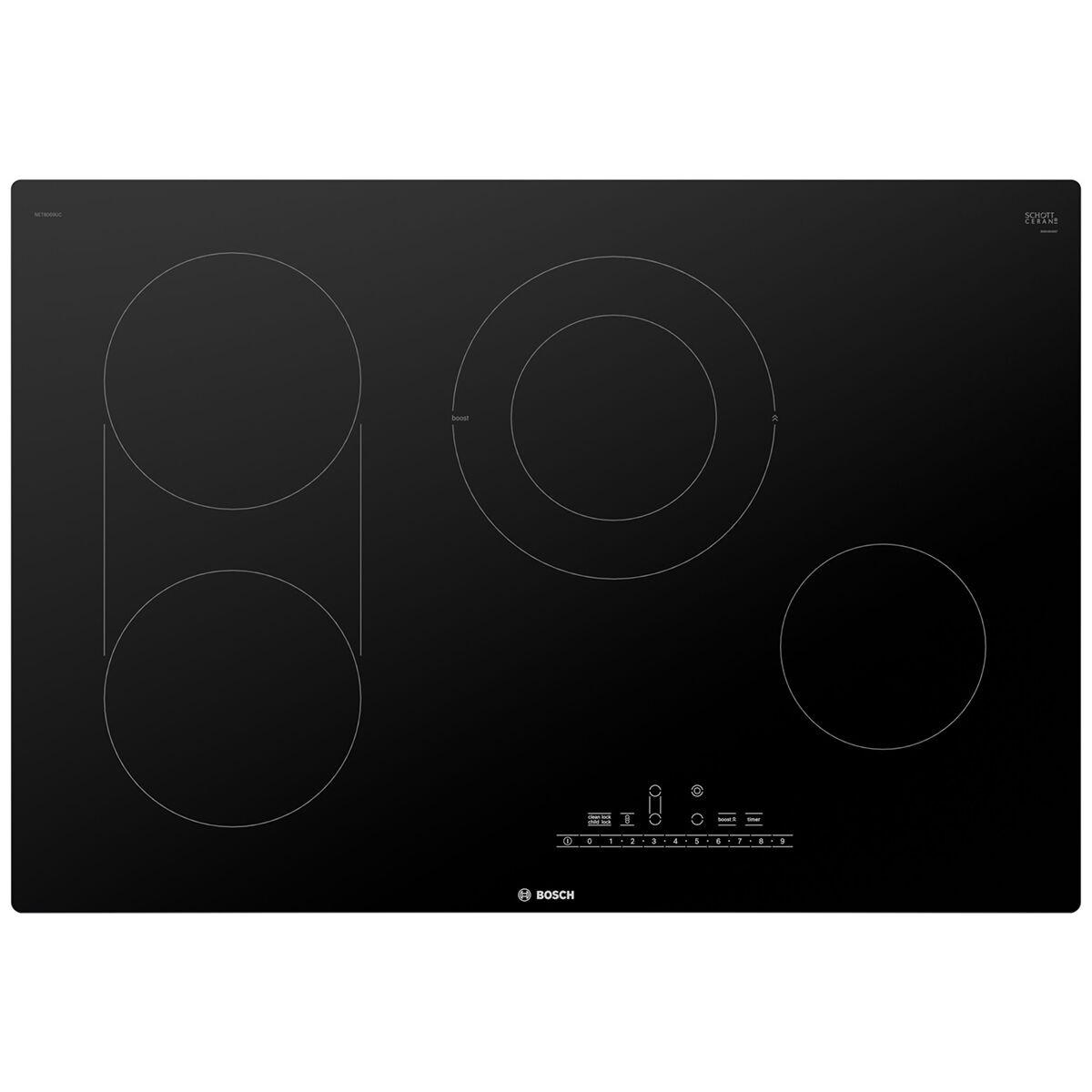 Bosch 800 Series 30 in. 4-Burner Electric Cooktop with Speed Boost - Black