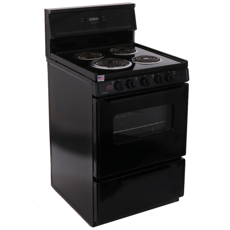 Premier 24-in 4 Burners 2.9-cu ft Freestanding Electric Range (Black) in  the Single Oven Electric Ranges department at